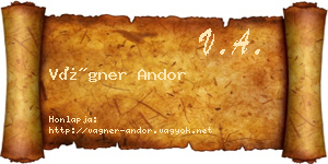 Vágner Andor névjegykártya