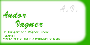 andor vagner business card